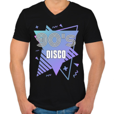 PRINTFASHION 90's disco - Férfi V-nyakú póló - Fekete