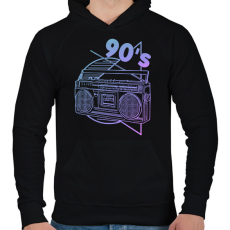 PRINTFASHION 90's - Férfi kapucnis pulóver - Fekete