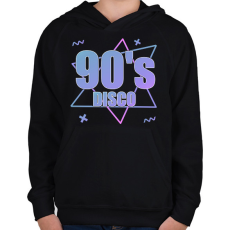 PRINTFASHION 90's  - Gyerek kapucnis pulóver - Fekete