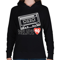 PRINTFASHION 90's  - Női kapucnis pulóver - Fekete