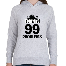 PRINTFASHION 99 Probléma - Fortnite - Női kapucnis pulóver - Sport szürke női pulóver, kardigán