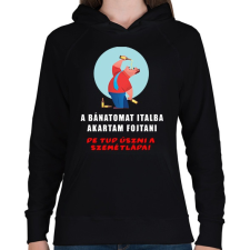 PRINTFASHION a bánatomat italba akartam fojtani - Női kapucnis pulóver - Fekete női pulóver, kardigán