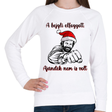 PRINTFASHION A bejgli elfogyott, ajándék nem is volt Bud Spencer - Női pulóver - Fehér női pulóver, kardigán