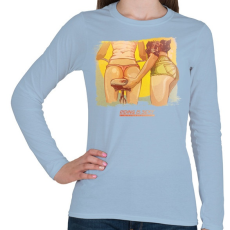 PRINTFASHION A biciklizés szexi - Női hosszú ujjú póló - Világoskék