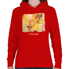 PRINTFASHION A biciklizés szexi - Női kapucnis pulóver - Piros női pulóver, kardigán