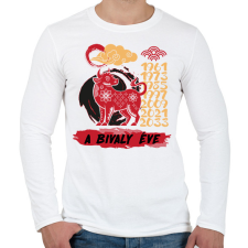 PRINTFASHION A bivaly éve - Férfi hosszú ujjú póló - Fehér férfi póló