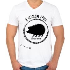 PRINTFASHION A bizalom köre - Sündisznóm (fekete) - Férfi V-nyakú póló - Fehér férfi póló