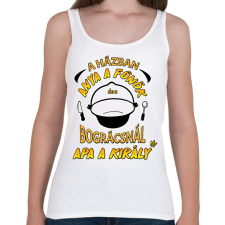 PRINTFASHION A bográcsnál apa a király - Női atléta - Fehér női trikó