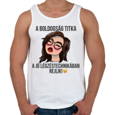 PRINTFASHION a boldogság titka - Férfi atléta - Fehér