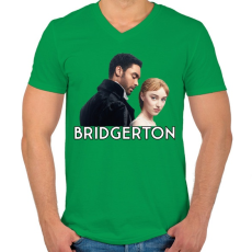 PRINTFASHION A Bridgerton család - Férfi V-nyakú póló - Zöld