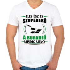 PRINTFASHION A burkoló mindig menő - Férfi V-nyakú póló - Fehér férfi póló