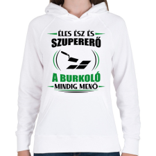 PRINTFASHION A burkoló mindig menő - Női kapucnis pulóver - Fehér női pulóver, kardigán