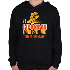 PRINTFASHION A cipőmben - Gyerek kapucnis pulóver - Fekete gyerek pulóver, kardigán