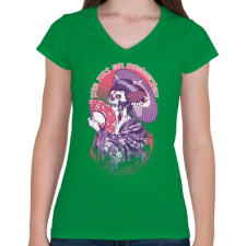 PRINTFASHION A csábítás művészete - Női V-nyakú póló - Zöld női póló