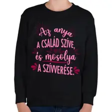 PRINTFASHION A család szíve - Gyerek pulóver - Fekete gyerek pulóver, kardigán