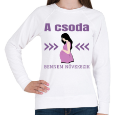 PRINTFASHION A csoda bennem növekszik - Női pulóver - Fehér női pulóver, kardigán