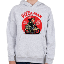 PRINTFASHION A csodálatos pizzafutár - Gyerek kapucnis pulóver - Sport szürke gyerek pulóver, kardigán