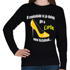 PRINTFASHION a csokoládé is... - Női pulóver - Fekete női pulóver, kardigán