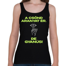 PRINTFASHION A csönd aranyat ér - Női atléta - Fekete női trikó