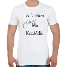 PRINTFASHION A diéta holnap kezdődik - Férfi póló - Fehér férfi póló