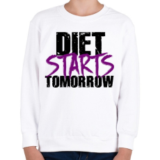 PRINTFASHION A diéta holnaptól kezdődik - Gyerek pulóver - Fehér