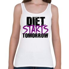 PRINTFASHION A diéta holnaptól kezdődik - Női atléta - Fehér