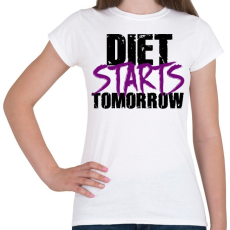 PRINTFASHION A diéta holnaptól kezdődik - Női póló - Fehér