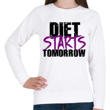 PRINTFASHION A diéta holnaptól kezdődik - Női pulóver - Fehér női póló