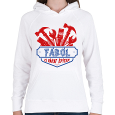 PRINTFASHION A fából is várat építek - Női kapucnis pulóver - Fehér