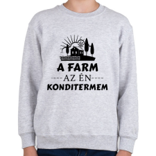 PRINTFASHION A farm az én konditermem - Gyerek pulóver - Sport szürke gyerek pulóver, kardigán