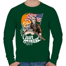 PRINTFASHION A fegyver dicsősége - Férfi pulóver - Sötétzöld férfi pulóver, kardigán
