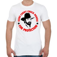 PRINTFASHION A fegyverek hordják Chuck Norrist, védelemként - Férfi póló - Fehér