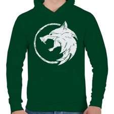 PRINTFASHION A Fehér Farkas - Férfi kapucnis pulóver - Sötétzöld férfi pulóver, kardigán