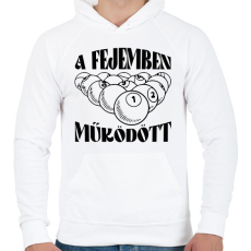 PRINTFASHION A fejemben működött - Férfi kapucnis pulóver - Fehér