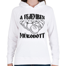PRINTFASHION A fejemben működött - Női kapucnis pulóver - Fehér női pulóver, kardigán