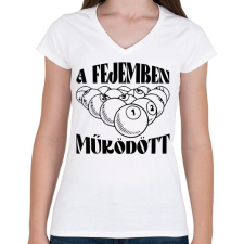 PRINTFASHION A fejemben működött - Női V-nyakú póló - Fehér női póló