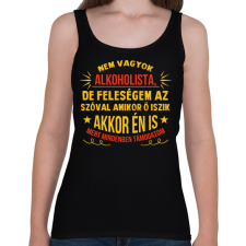 PRINTFASHION A feleségem alkoholista - Női atléta - Fekete női trikó