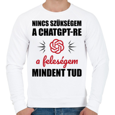 PRINTFASHION A feleségem mindent tud - Férfi pulóver - Fehér férfi pulóver, kardigán