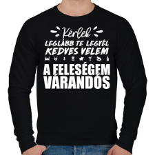 PRINTFASHION A feleségem várandós - Férfi pulóver - Fekete férfi pulóver, kardigán