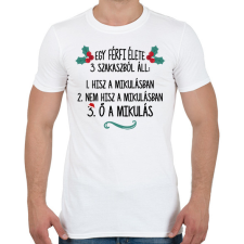 PRINTFASHION A férfi élete - Mikulás - Férfi póló - Fehér férfi póló