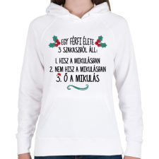 PRINTFASHION A férfi élete - Mikulás - Női kapucnis pulóver - Fehér női pulóver, kardigán