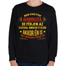 PRINTFASHION A férjem alkoholista - Gyerek pulóver - Fekete gyerek pulóver, kardigán