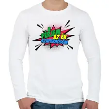 PRINTFASHION A férjem az én szuperhősöm! - Férfi hosszú ujjú póló - Fehér férfi póló