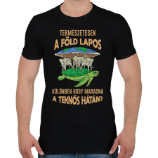 PRINTFASHION A Föld lapos - Férfi póló - Fekete férfi póló