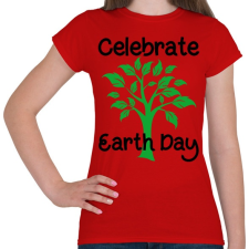 PRINTFASHION A föld napja! - Női póló - Piros női póló