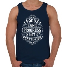 PRINTFASHION A folyamatra koncentrálj... - Férfi atléta - Sötétkék atléta, trikó