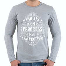 PRINTFASHION A folyamatra koncentrálj... - Férfi hosszú ujjú póló - Sport szürke férfi póló