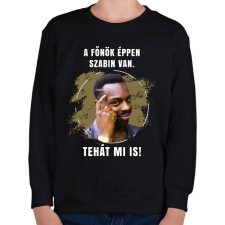 PRINTFASHION A főnök éppen szabin van - Gyerek pulóver - Fekete gyerek pulóver, kardigán