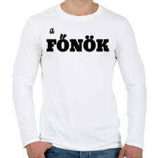 PRINTFASHION a főnök - Férfi hosszú ujjú póló - Fehér férfi póló