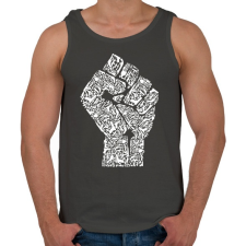 PRINTFASHION A forradalom keze - Férfi atléta - Sötétszürke atléta, trikó